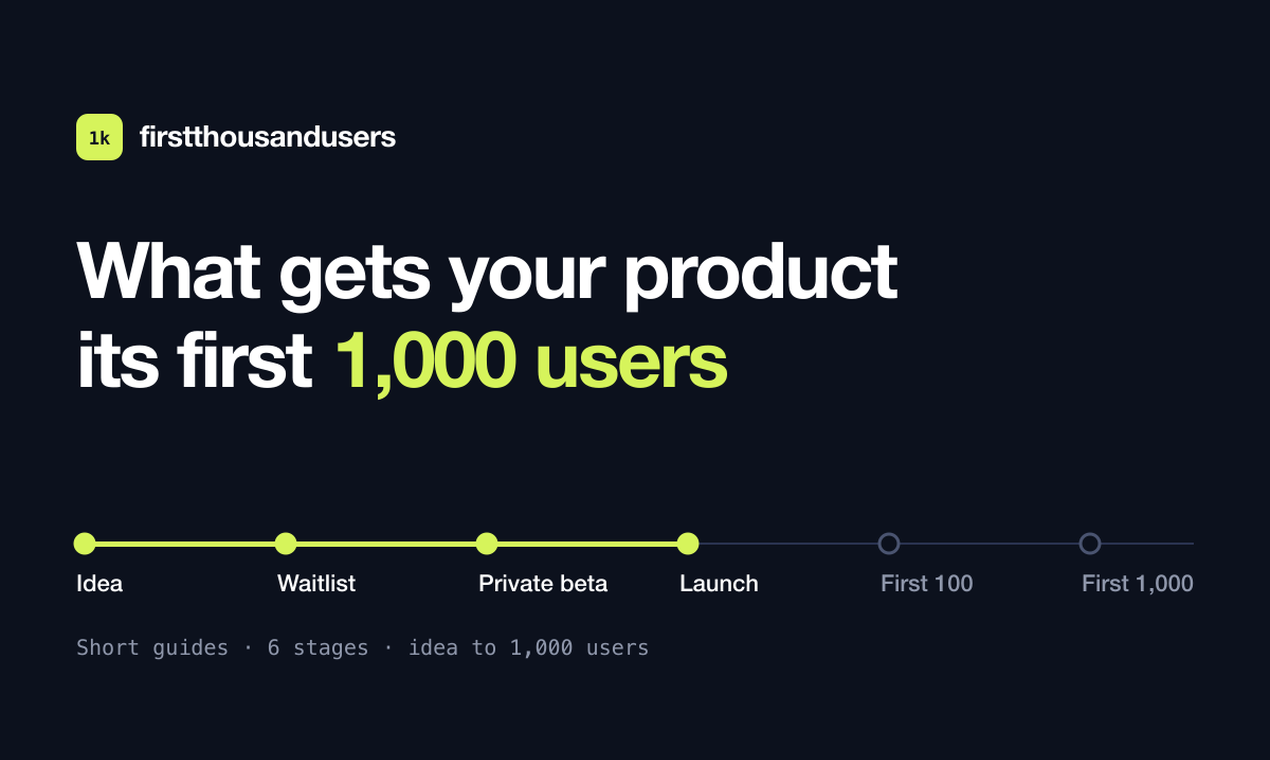 First 1,000 Users screenshot